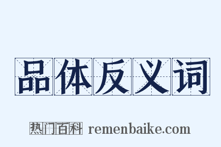 品体反义词是什么意思的图片